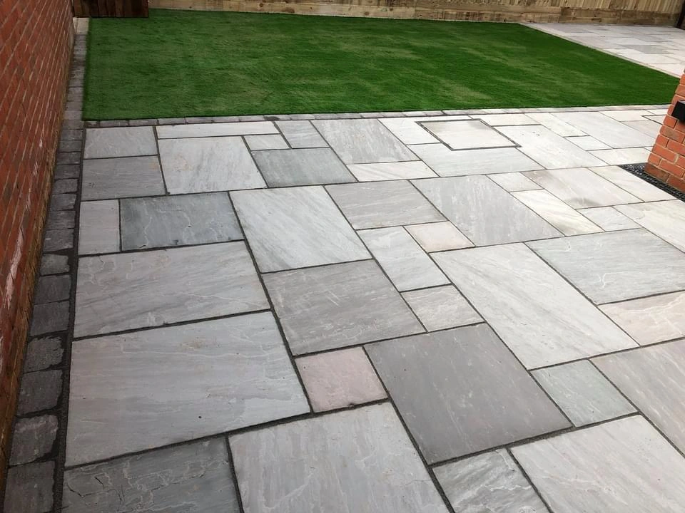 Patio Kandla Gray Sandstone Paving Project In Rickmansworth (9) Patio Kandla Gray Sandstone Paving Project In Rickmansworth (9)