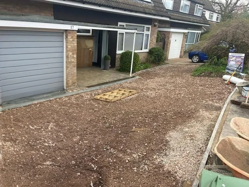Before Bushy Block Paved Driveway With Porcelain Step Before Bushy Block Paved Driveway With Porcelain Step