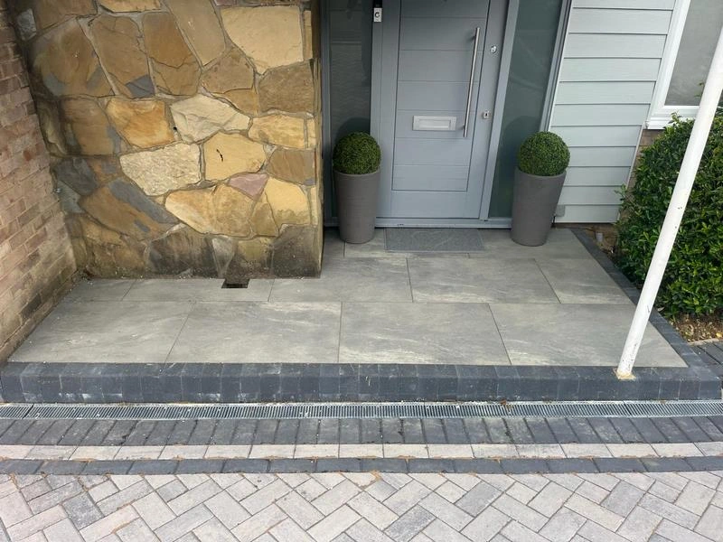 Bushy Block Paved Driveway With Porcelain Step 10 Bushy Block Paved Driveway With Porcelain Step 10